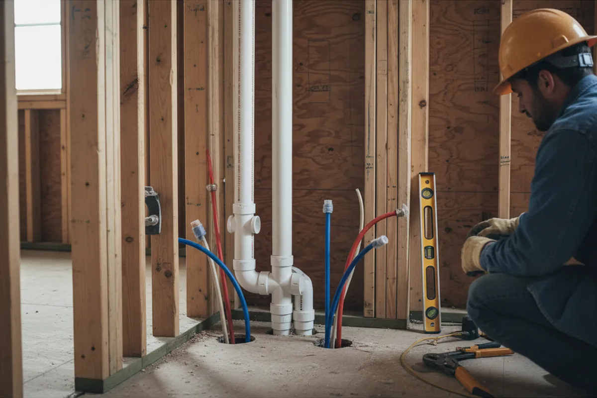 Drain and supply rough-in during Leak Detection in Walkerton